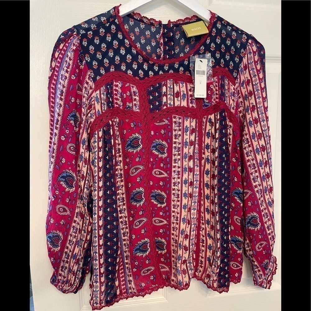 New - Anthropologie motif top. 🪴Price is firm🪴